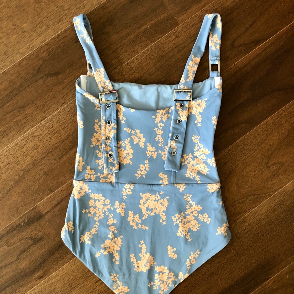 Revel Rey Blue Botanical Hunter One-Piece Swimsuit - Picture 8 of 16